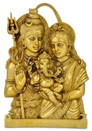 Shiv Parivar Brass Wall Plaque 11.50"