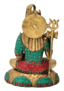 Blessing God Shiva Sculpture with Colored Mosaic