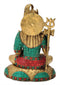 Blessing God Shiva Sculpture with Colored Mosaic