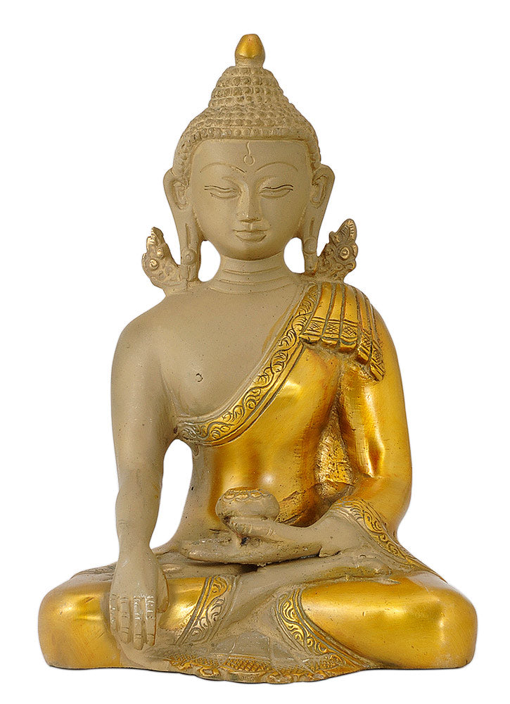 Antique Finish Buddha Brass Sculpture