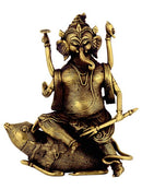 Ganesha Seated on Rat - Tribal Statuette