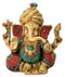 Ganpati Wearing Turban Brass Statue 7.40"