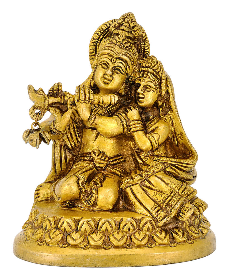 Lord Krishna with Radha Rani Playing Flute