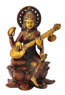 Goddess Saraswati Seated on Lotus