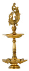 Ornamental Brass Lamp Deepam with Bird