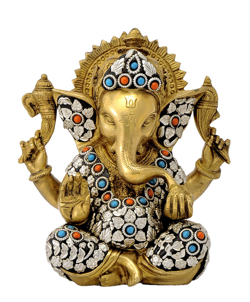 Chaturbhuj God Ganesha 7.75"