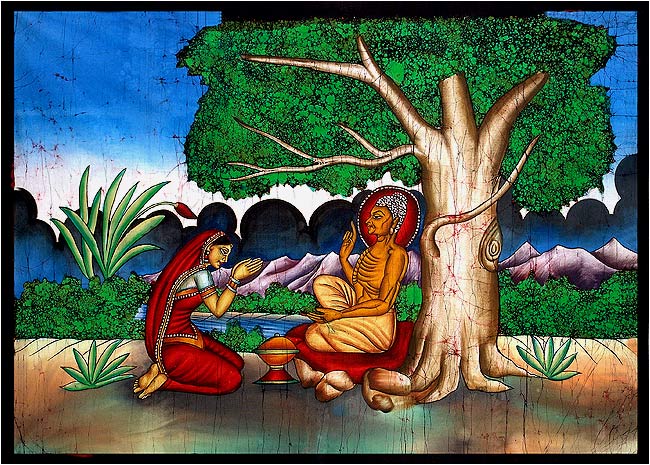 Buddha & Sujata - Batik Painting 45"
