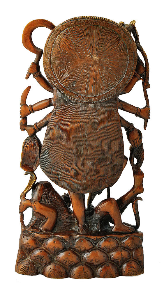 Goddess Kali Maa Brass Figure 14.50"