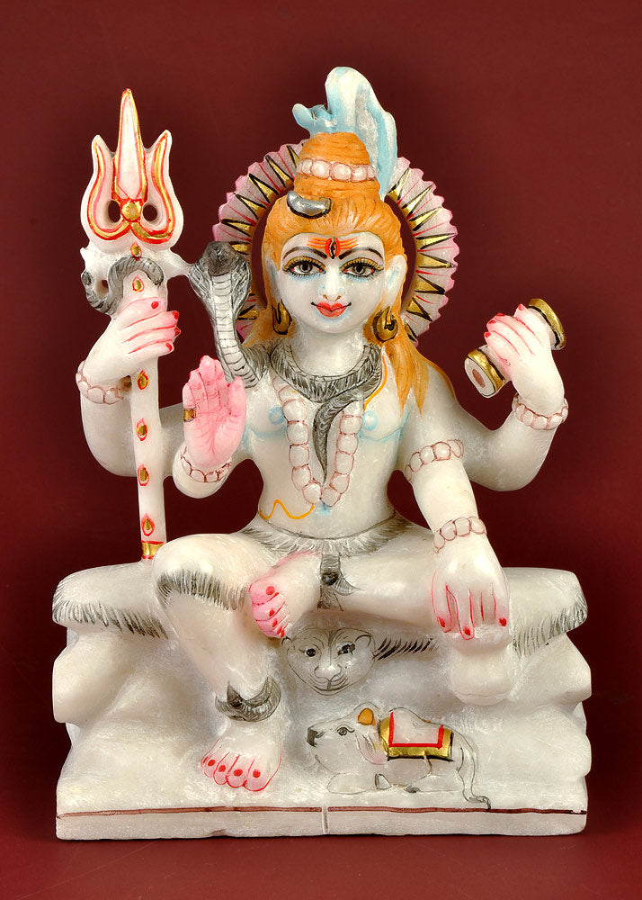 Lord Shiv Shankar - Marble Sculpture