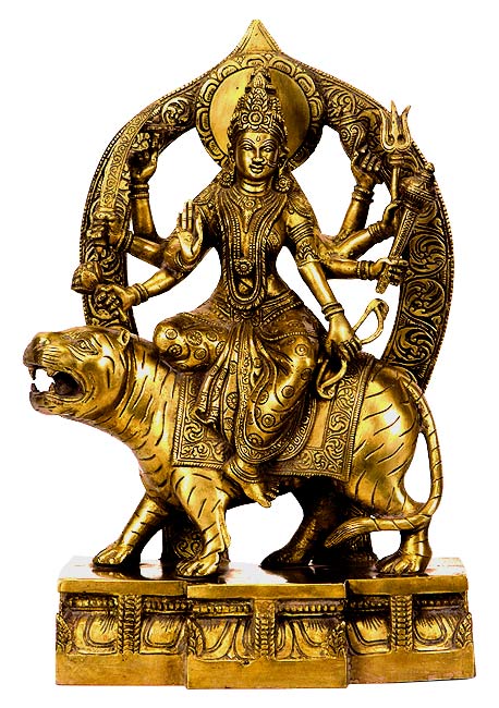 Mata Sherawali - Brass Statue