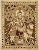 Lord Gopal in Vrindavan - Cotton Kalamkari Painting