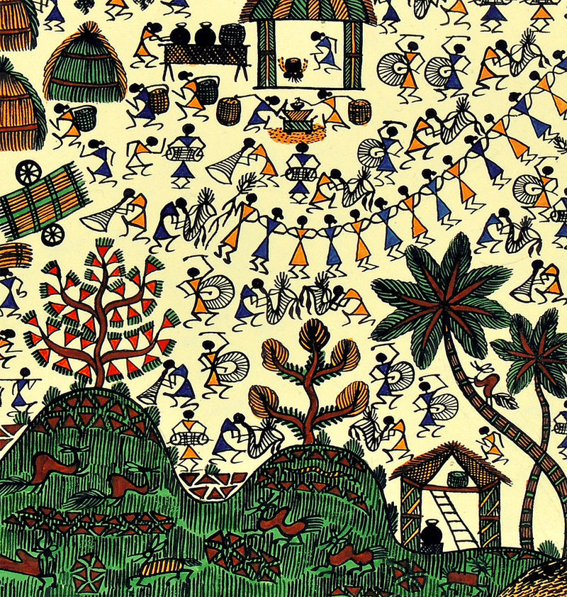 Village Life - Warli Painting