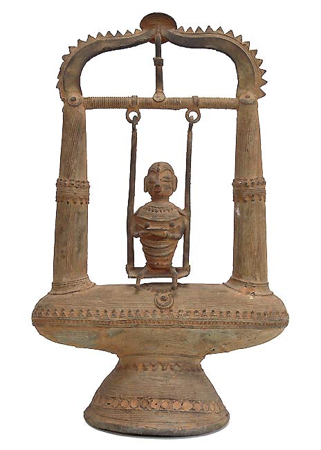 The Swing - Indian Tribal Statuette