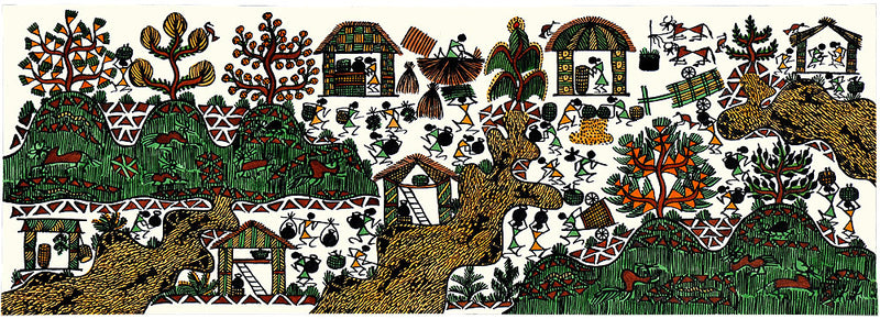 Folk Art Painting 'Warli Town'