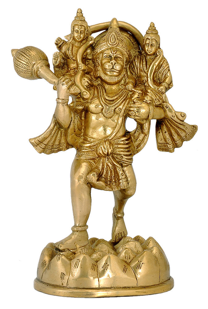 Hanuman Carrying Sri Rama and Lakshmana on His Shoulder