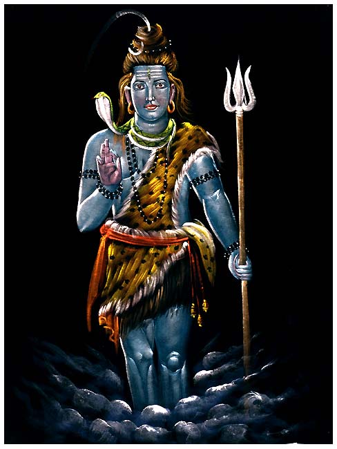 Shri Kailasheshwar Shiva - Velvet Painting 26"