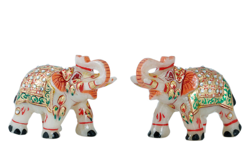 Royal Elephants - Handcarved Marble Statues