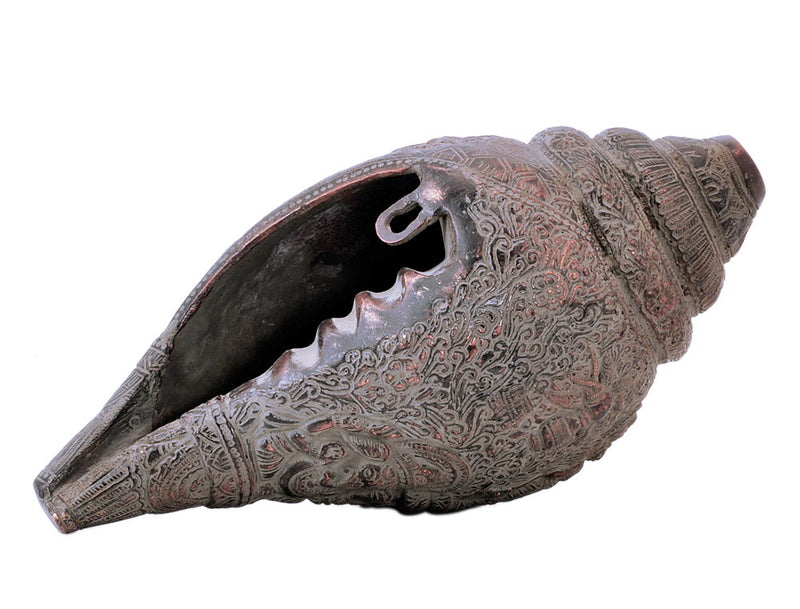 Goddess Durga as Mahishasurmardini Carving Brass Conch