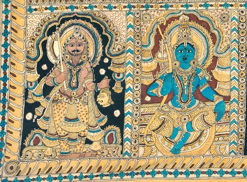 Ten Incarnations of Sri Vishnu - Cotton Kalamkari Painting