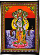 Lord Vishnu Print on Cloth with Sequin Work