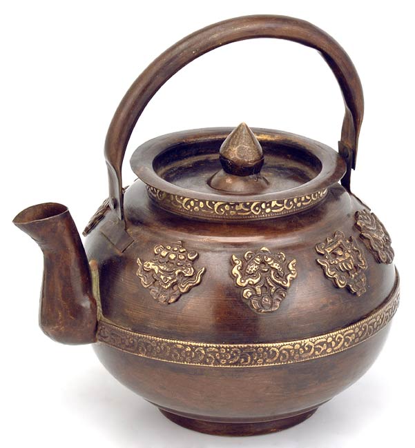 Buddhist Kettle with Ashtamangala Symbols
