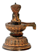 Antiquated Brass Shivling in Old Copper Finish