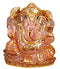 Golden God Ganesha - Rose Quartz Statuette 3"