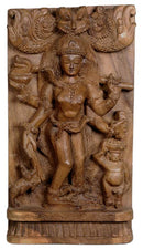 Vatuka Bhairava Wood Sculpture from South India 17"
