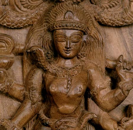 Vatuka Bhairava Wood Sculpture from South India 17"