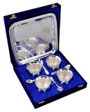 Silver Plated Dessert Bowl Cup Gift Set with Tray