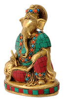 Lord Ganesha Writing - Inlay Statue