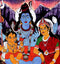 Eternal Family of Shiva - Batik Painiting 64"