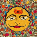 Sun Nature with Radha Krishna - Madhubani Painting