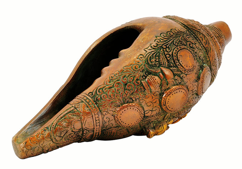 Shri Radha Krishna Decorative Brass Conch