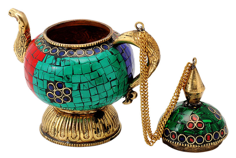 Decorative Kettle with Colored Mosaic Work