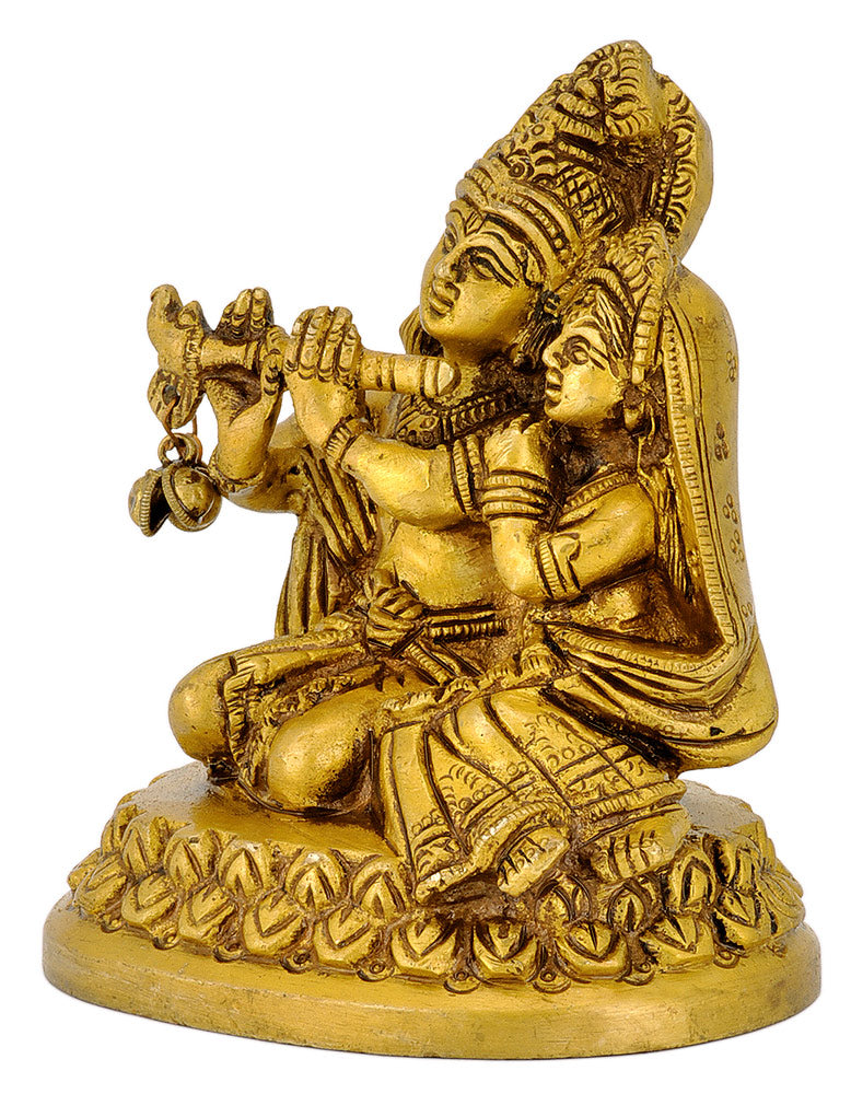 Lord Krishna with Radha Rani Playing Flute