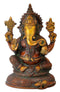 Blessing Ganesha Statue in Golden Brown Finish