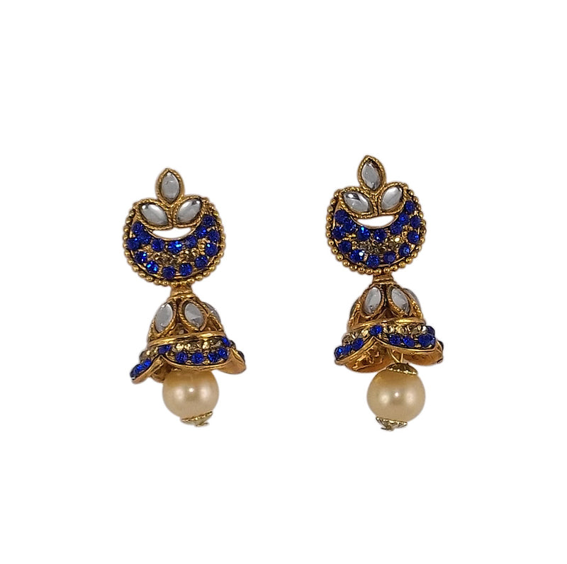 Royal Blue Gold Plated Jhumkas