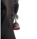 Peacock Beautiful Indian Style Jhumki Earrings Red