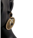 Elegant Black Gold Plated Synthetics Stone Earrings