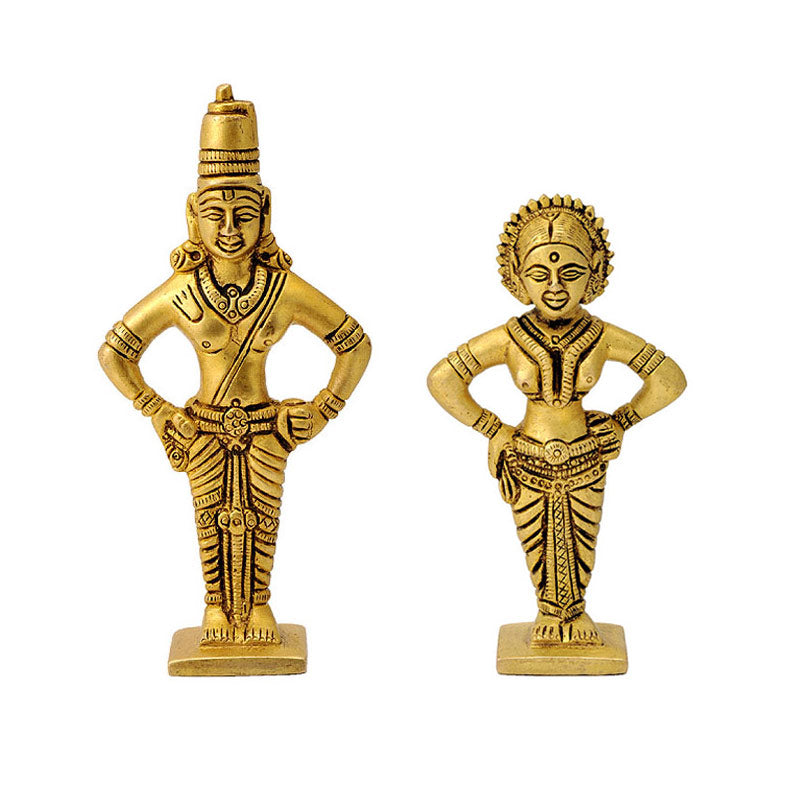 Lord Vitthal and Rukmini - Brass Idols