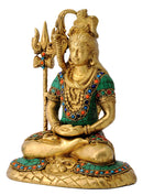 Shiv Shankar Meditating Brass Figure