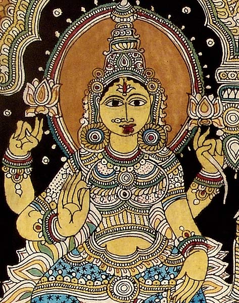 Shri Lakshmi Ganesh Saraswati - Kalamkari Painting