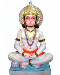 Hanuman in Meditation-Marble Statue 36"