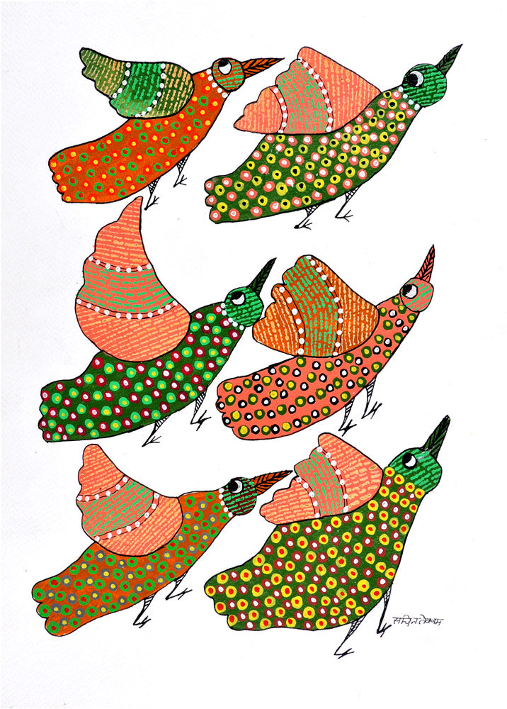 Birds Composition- Gond Panting