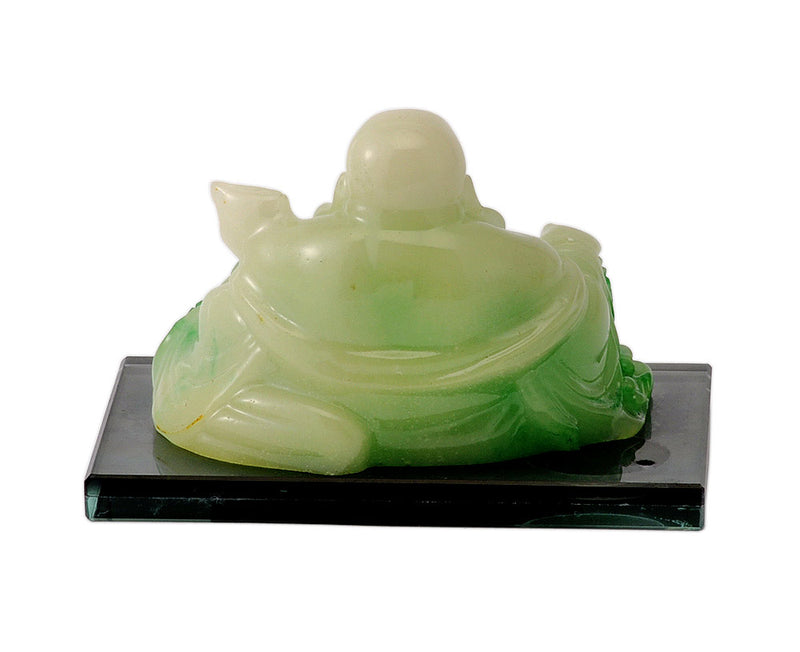 Laughing Buddha Resin Statue in Jade Finish