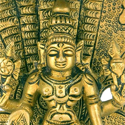 Vishnu with Ananta Shesha - Brass Statue