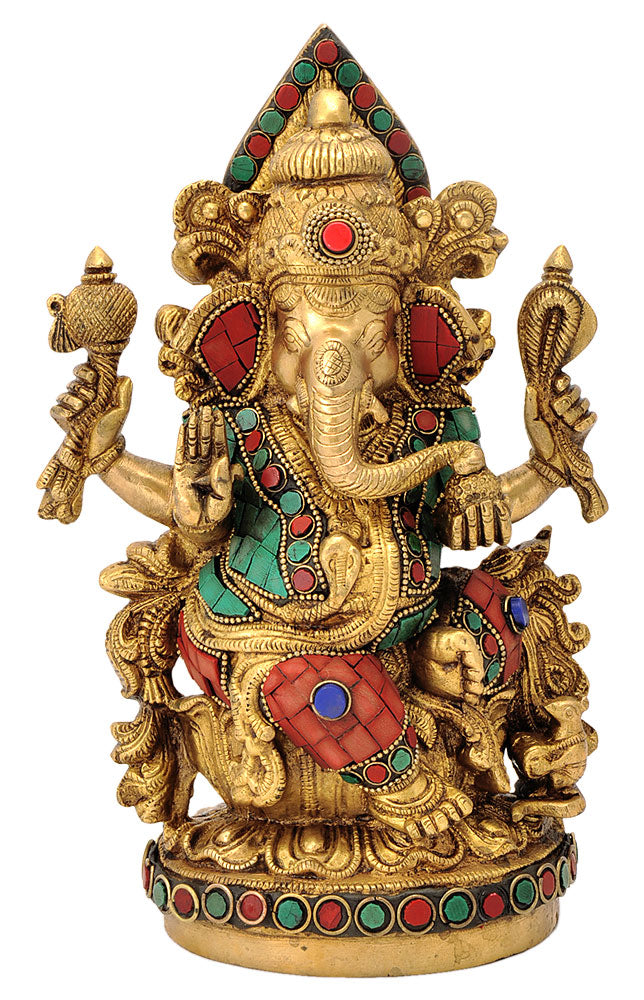 Unique Vighnaharta Ganesha Seated on Throne