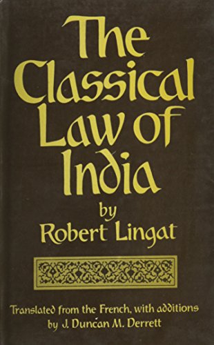 The Classical Law of India [Hardcover] Robert Lingat