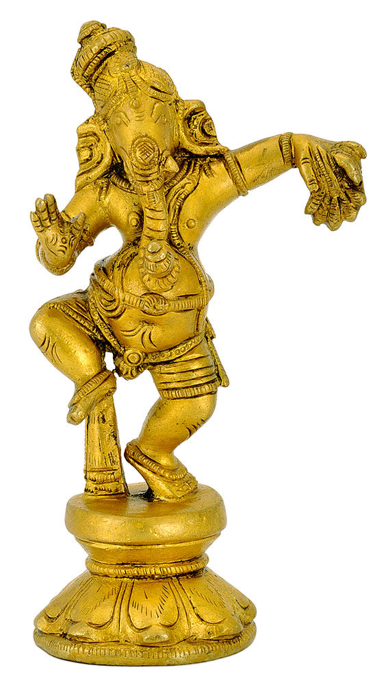 Dancing Lord Ganesha Brass Figure